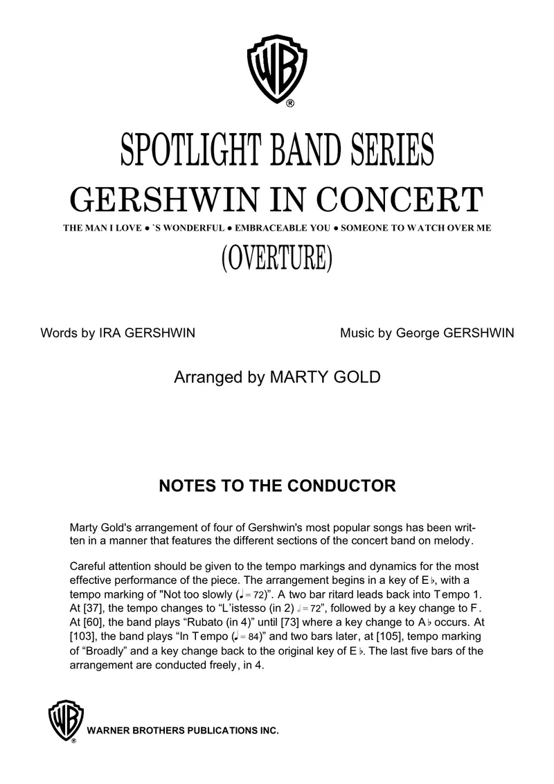 Gershwin In Concert score preview