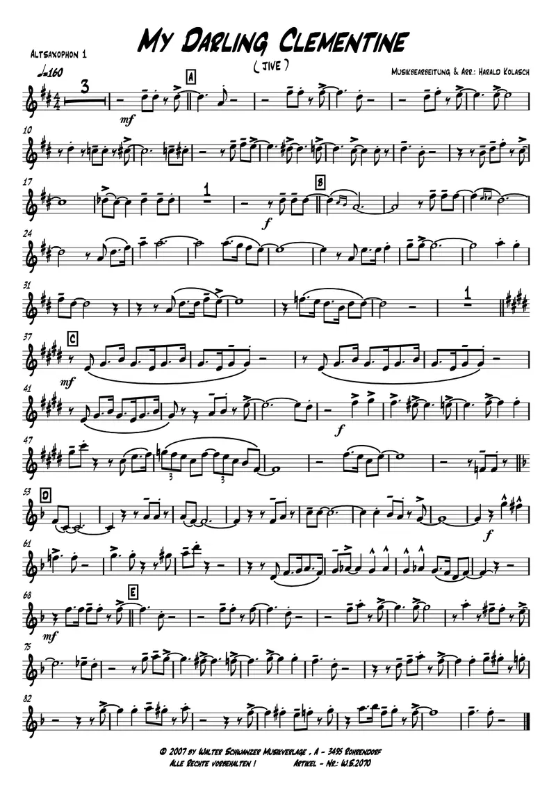 My Darling Clementine score preview