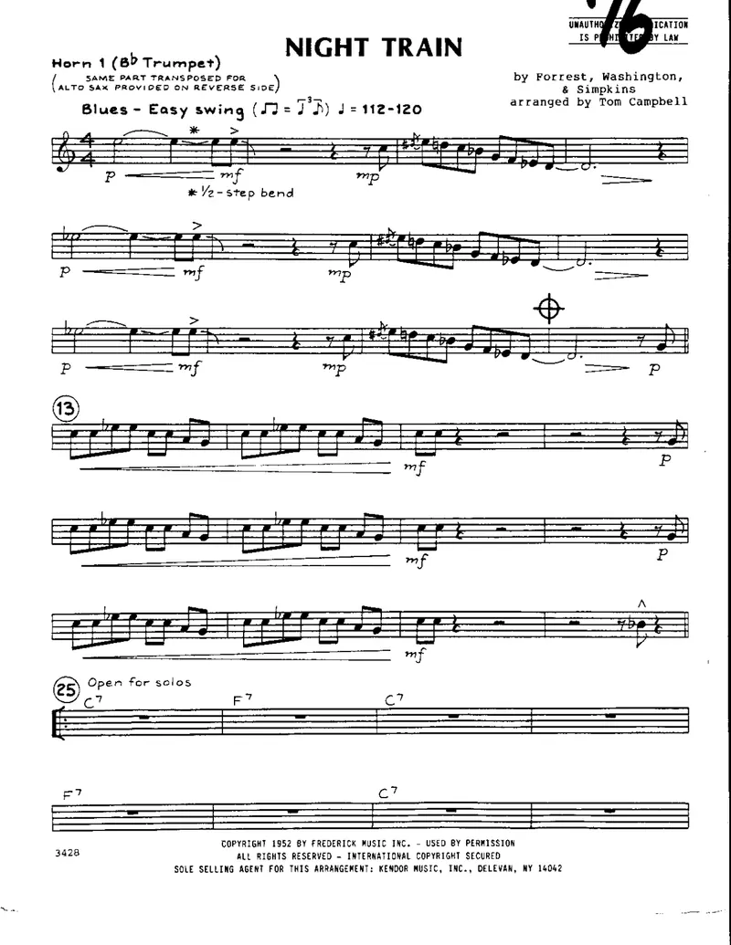 Night Train score preview