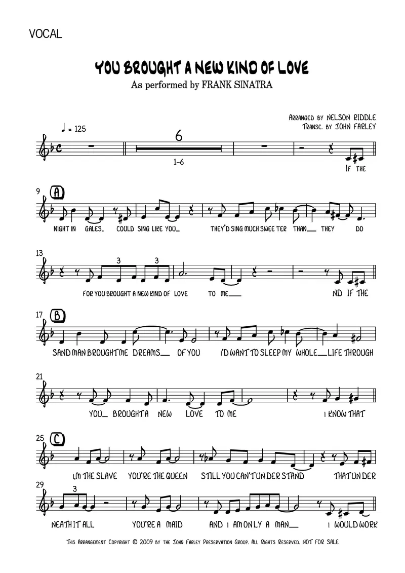 You Brought A New Kind Of Love (F.Sinatra score preview