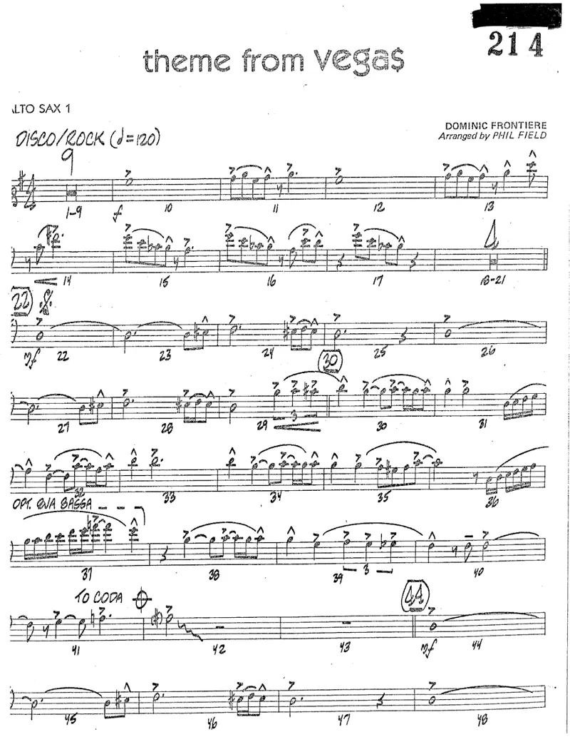 Theme From Vegas score preview