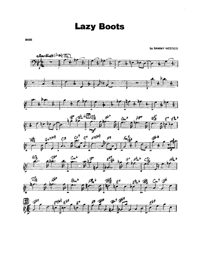 Lazy Boots score preview