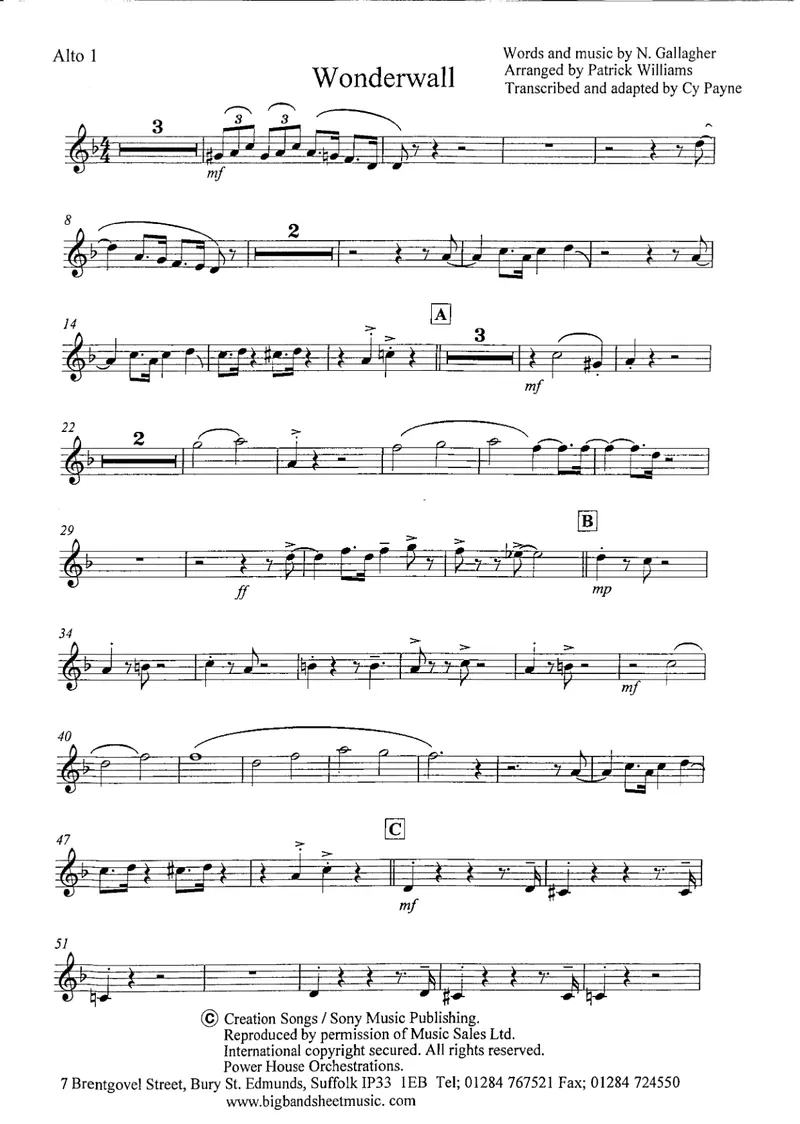 Wonderwall score preview