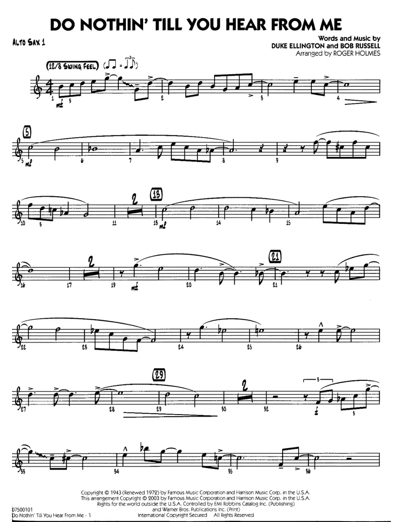 Do Nothin Till You Hear From Me score preview