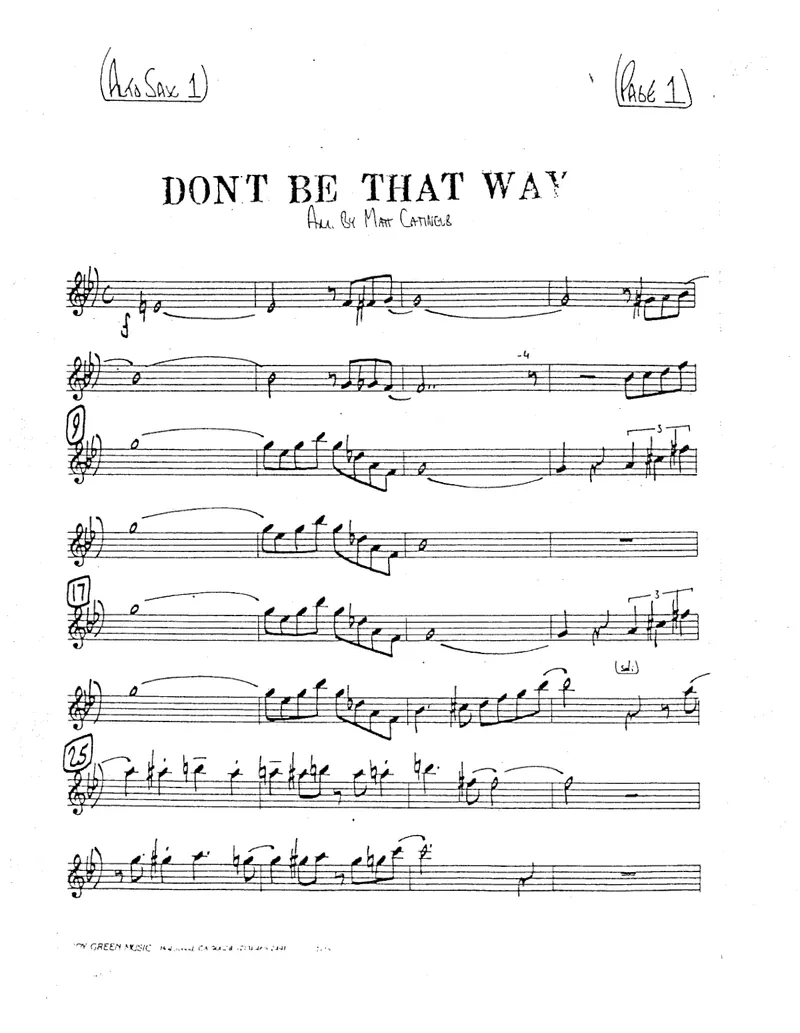Don't Be That Way score preview