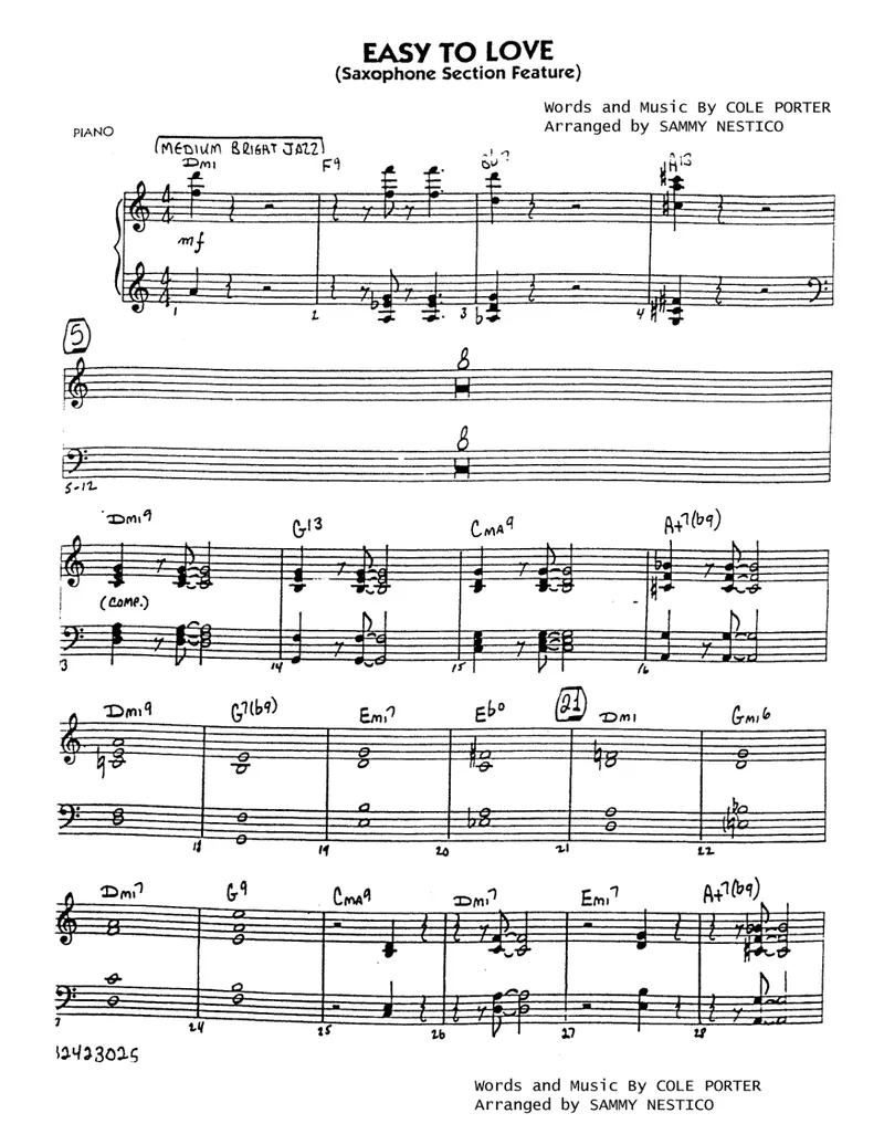 Easy To Love score preview