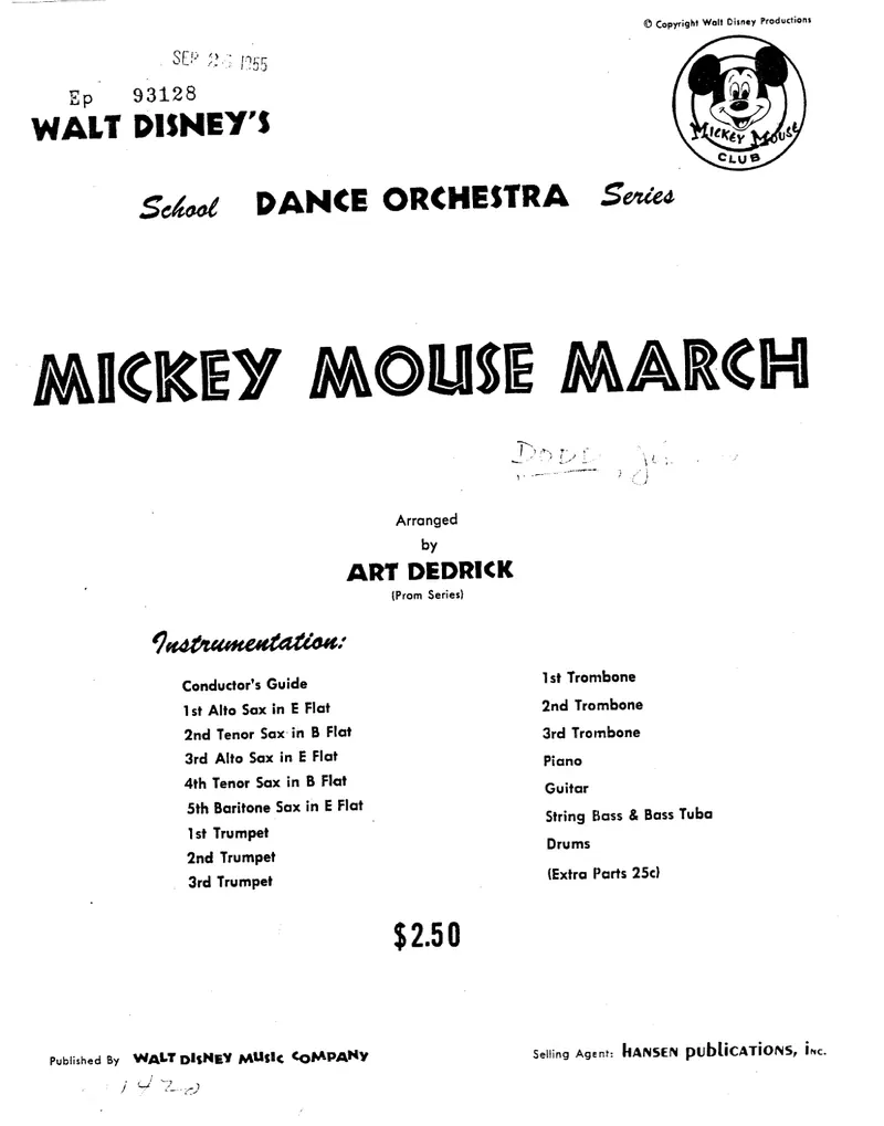 Mickey Mouse March score preview