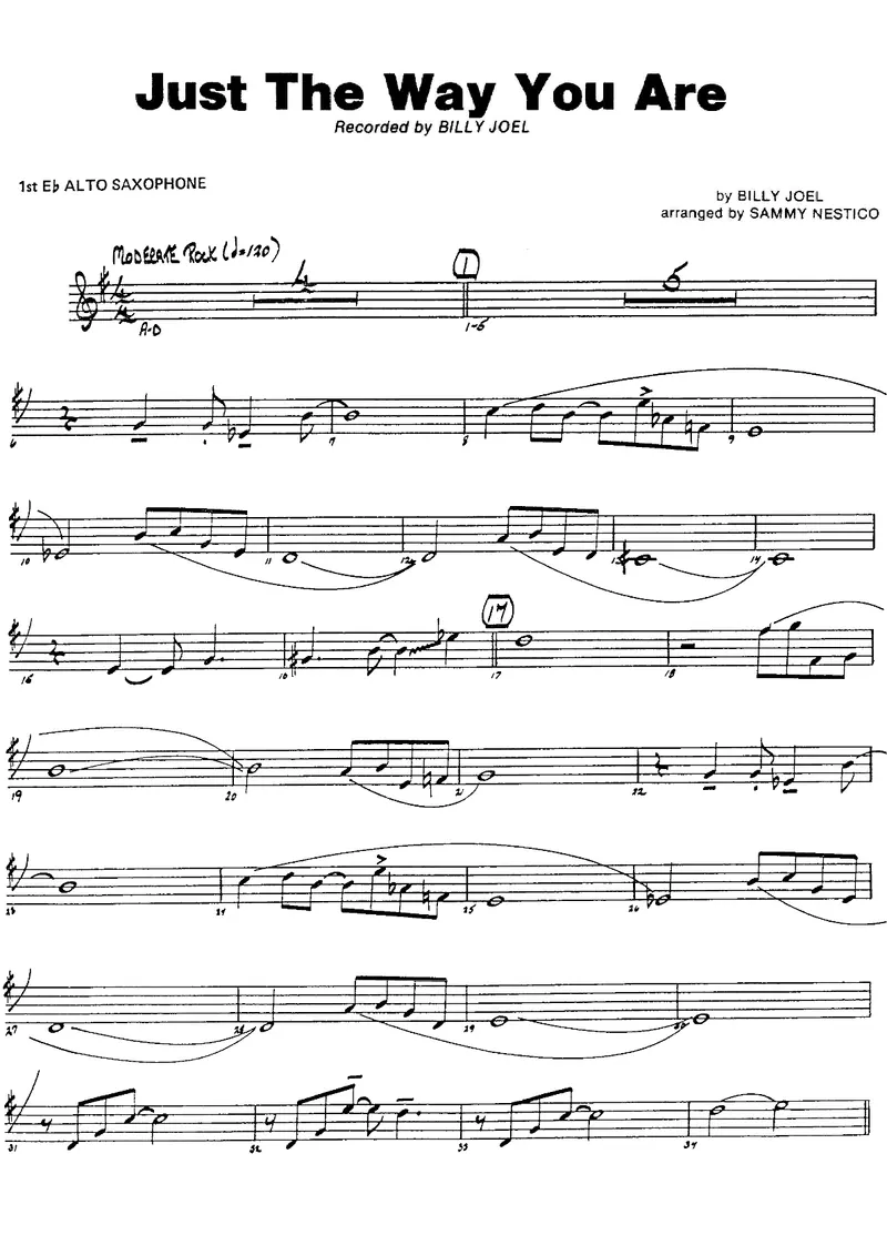 Just The Way You Are score preview