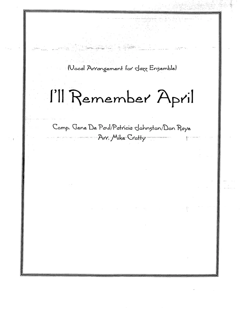 I'll Remember April score preview