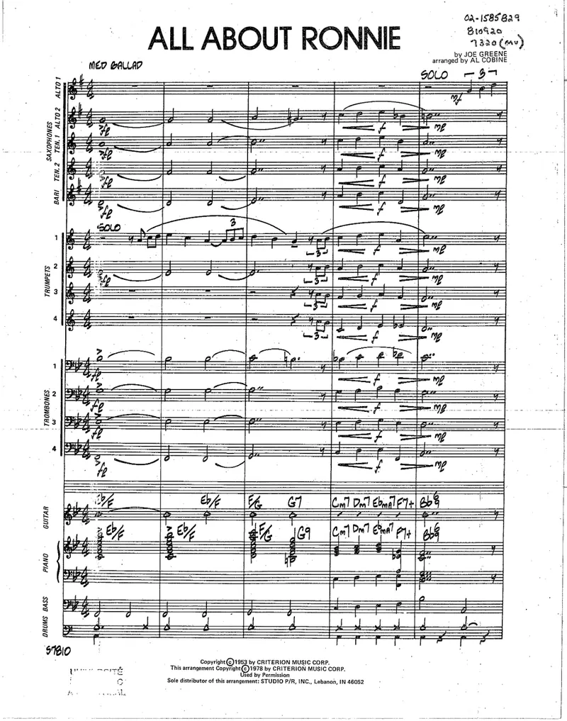 All About Ronnie score preview