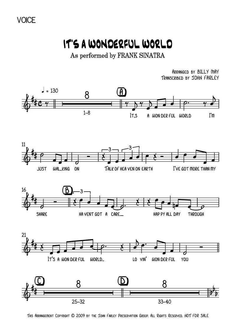 It's A Wonderful World (F.Sinatra-B.May score preview