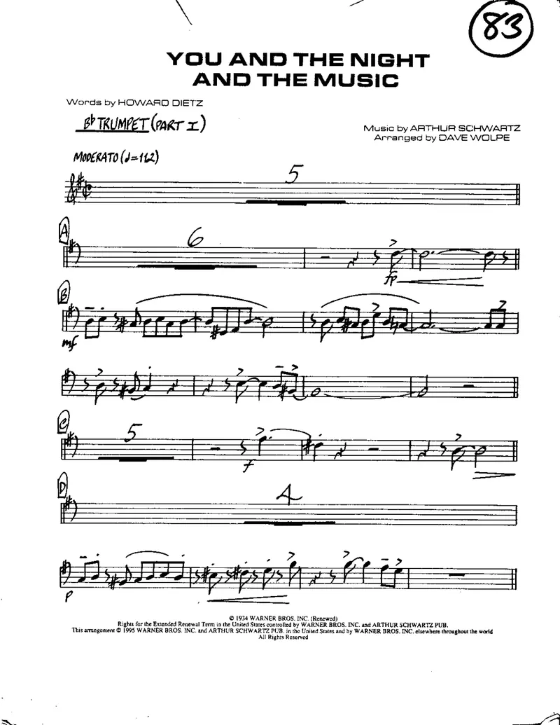 You & The Night & The Music score preview