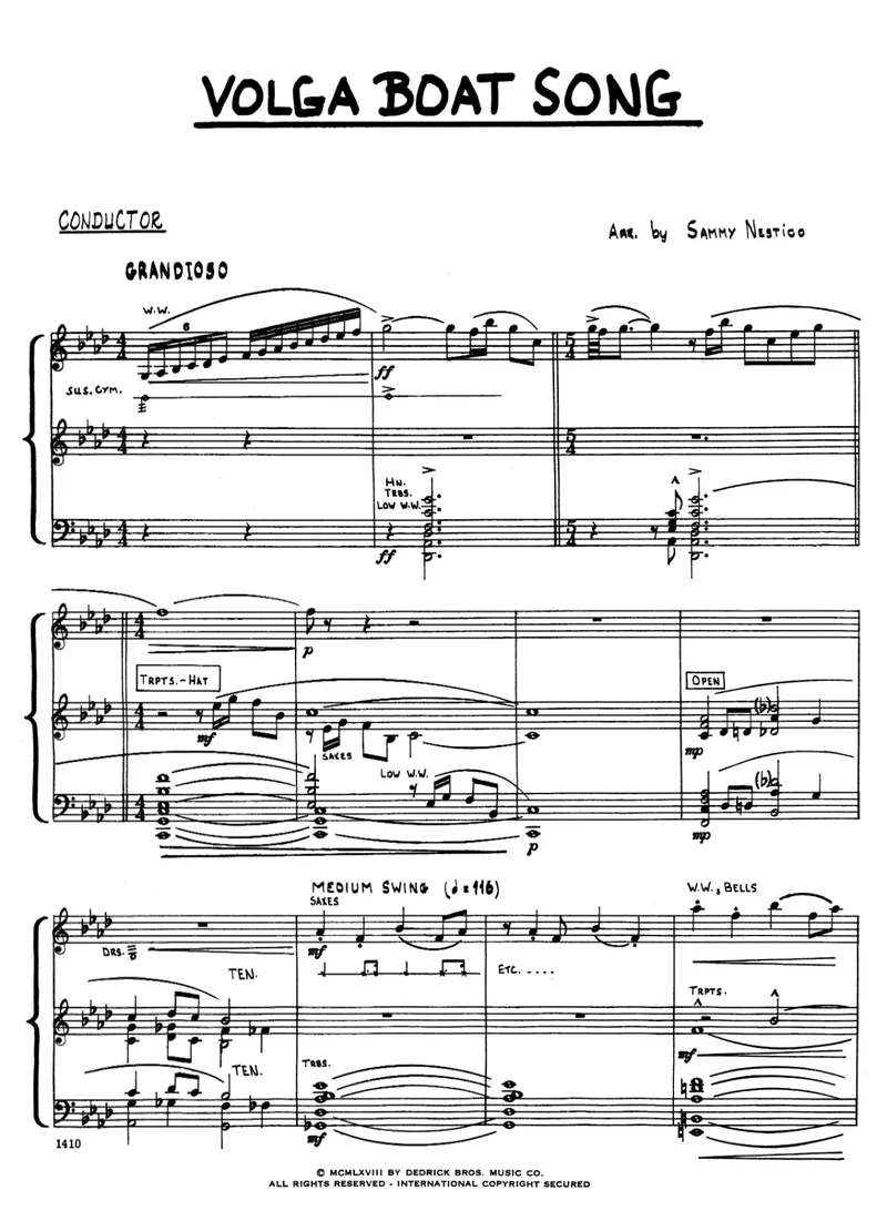 Volga Boat Song score preview