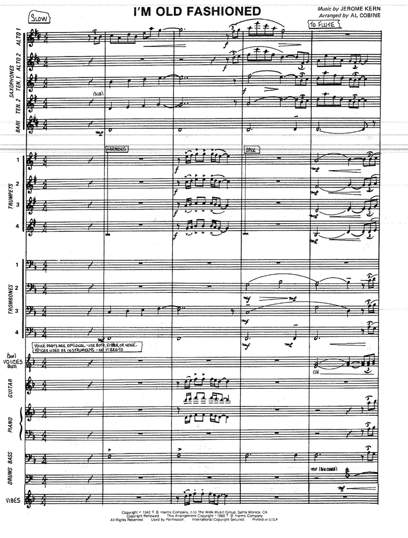 I'm Old Fashioned score preview