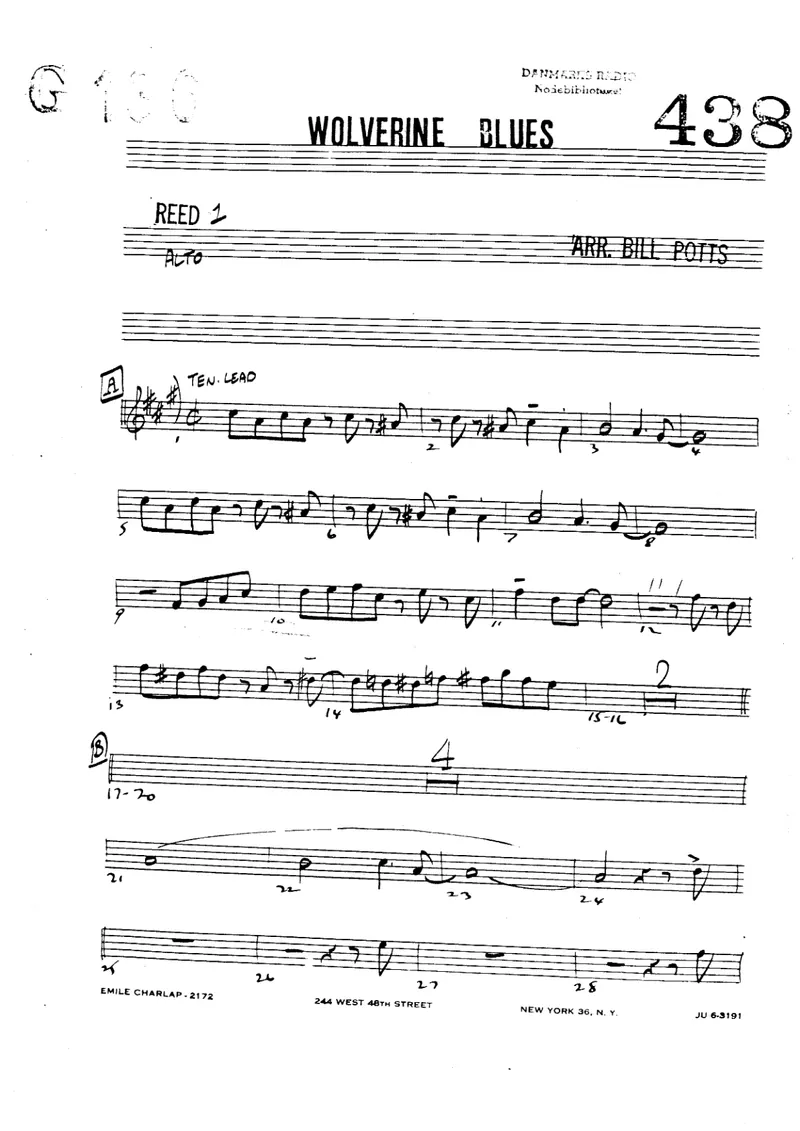 Wolverine Blues score preview