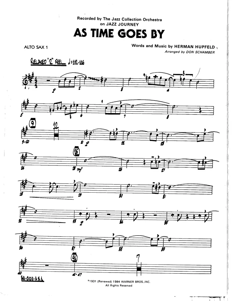 As Time Goes By score preview
