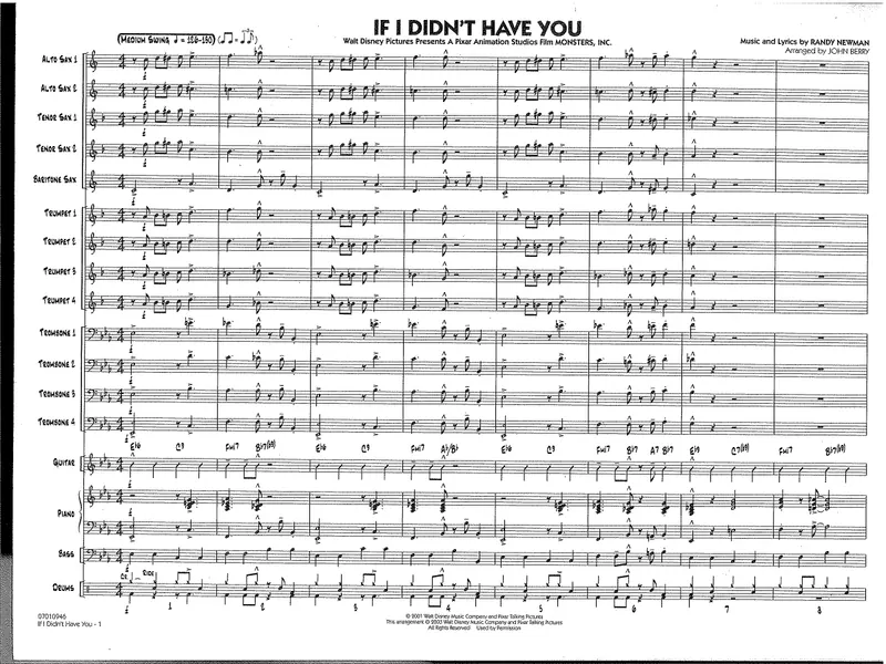 If I Didn't Have You score preview