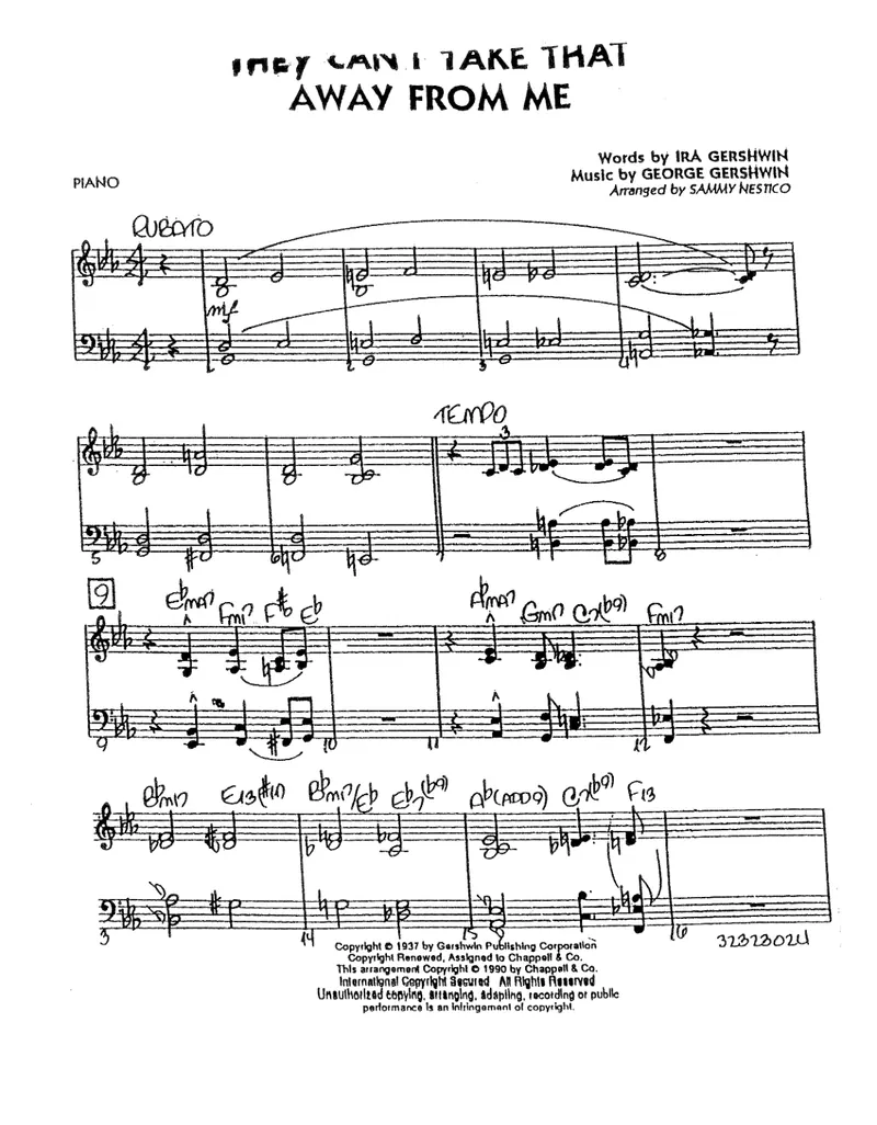 They Can't Take That Away From Me score preview