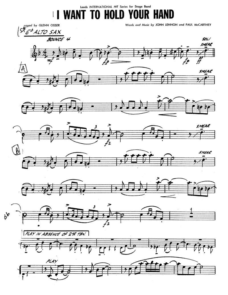 I Want To Hold Your Hand score preview