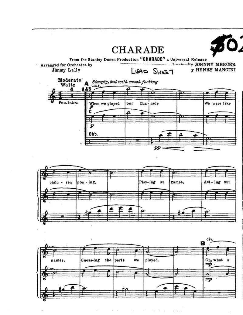 Charade score preview