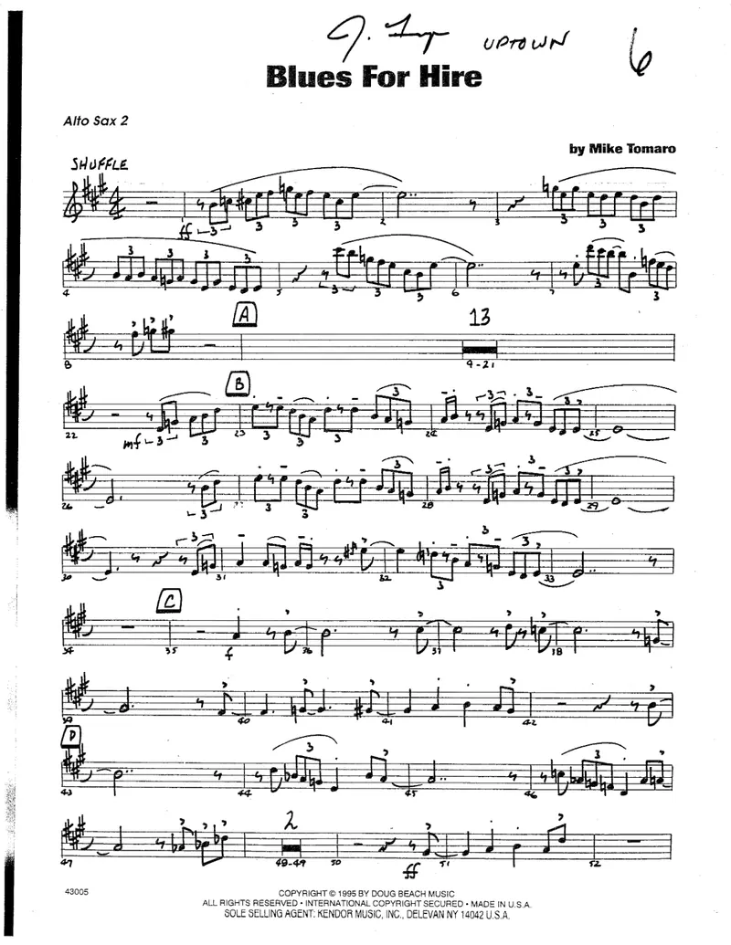 Blues For Hire score preview