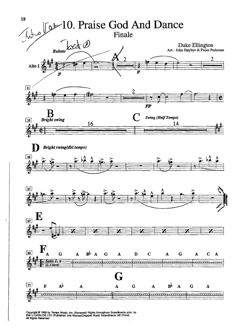 Praise God And Dance score preview