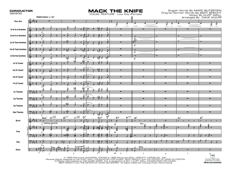 Mack The Knife score preview
