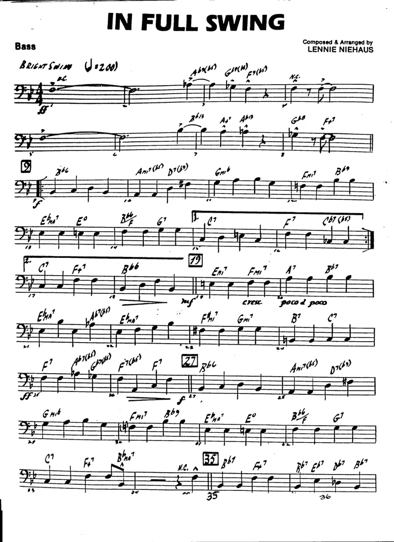 In Full Swing score preview