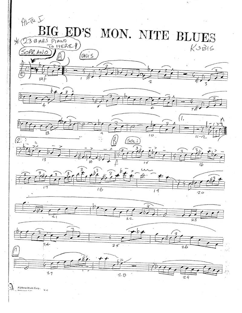Big Ed's Monday Nite Blues score preview