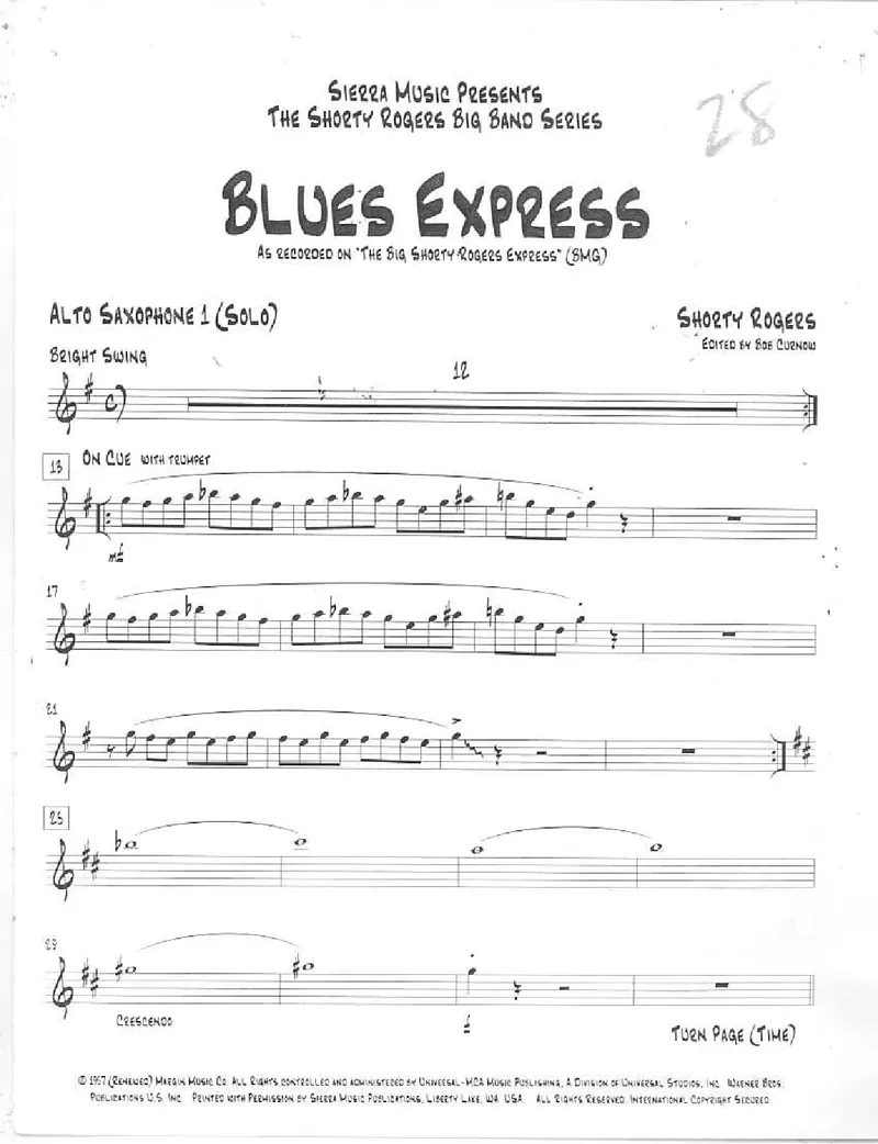 Blues Express score preview