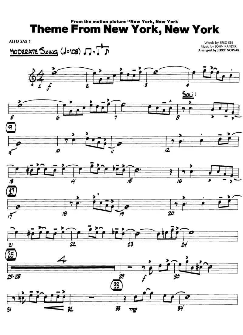 New York, New York score preview