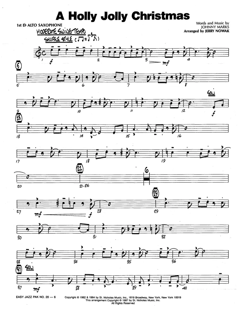 Holly Jolly Christmas score preview