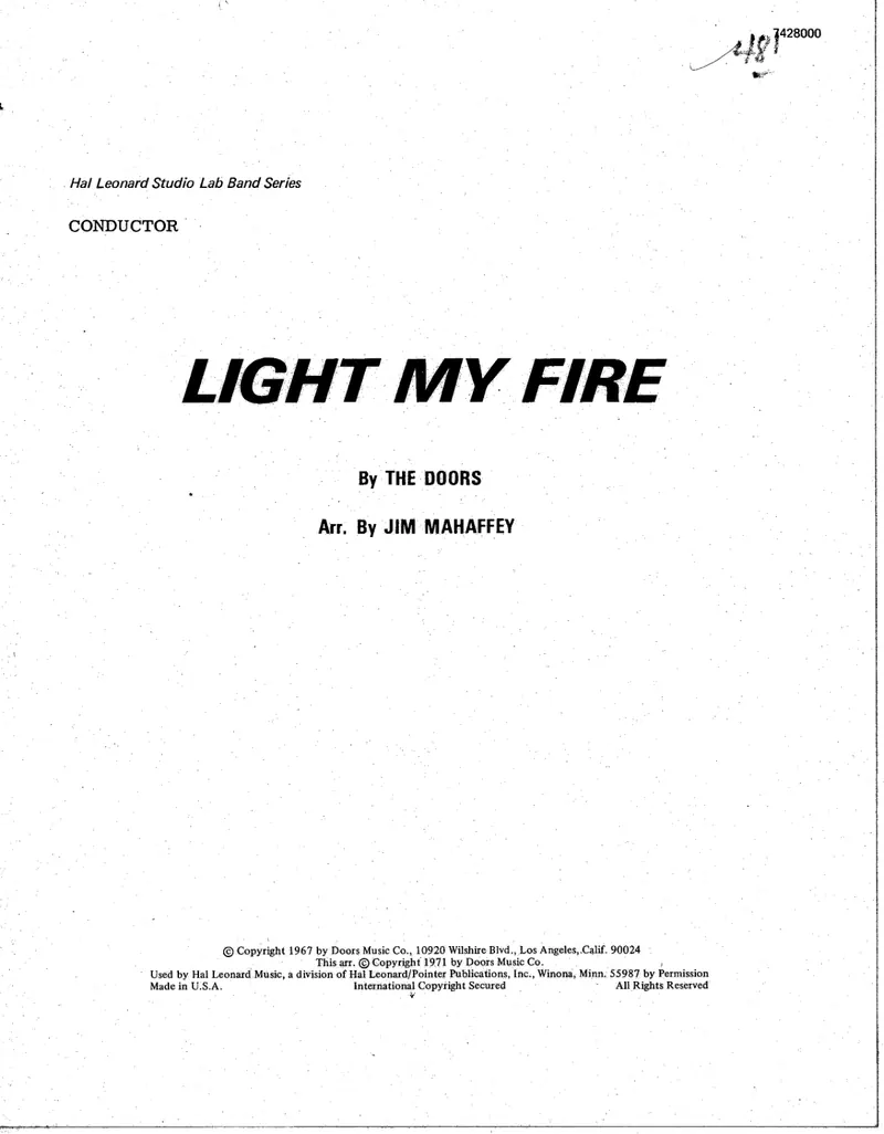 Light My Fire score preview