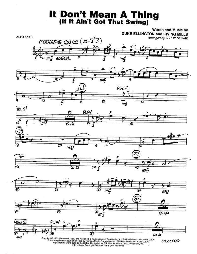 It Don't Mean A Thing score preview