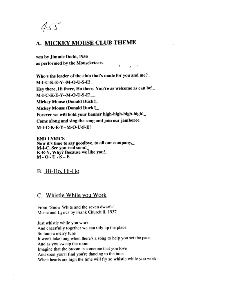 Mickey Mouse Medley score preview