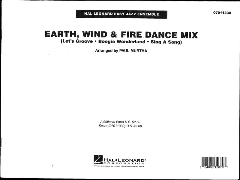 Earth, Wind And Fire Dance Mix score preview