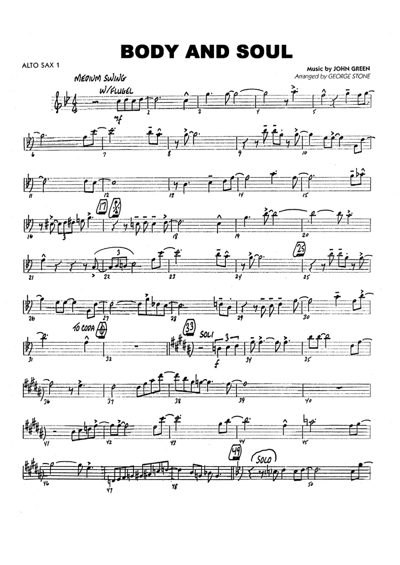 Body And Soul score preview