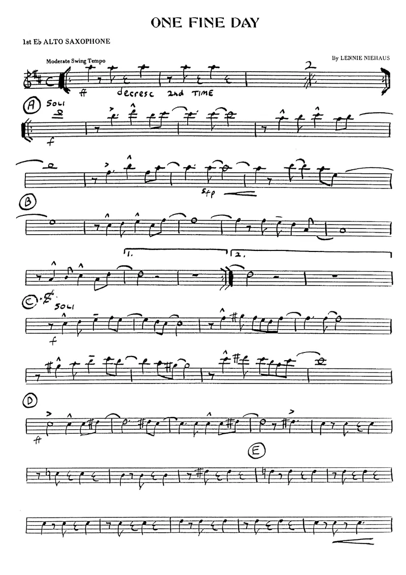 One Fine Day L.Niehaus) score preview