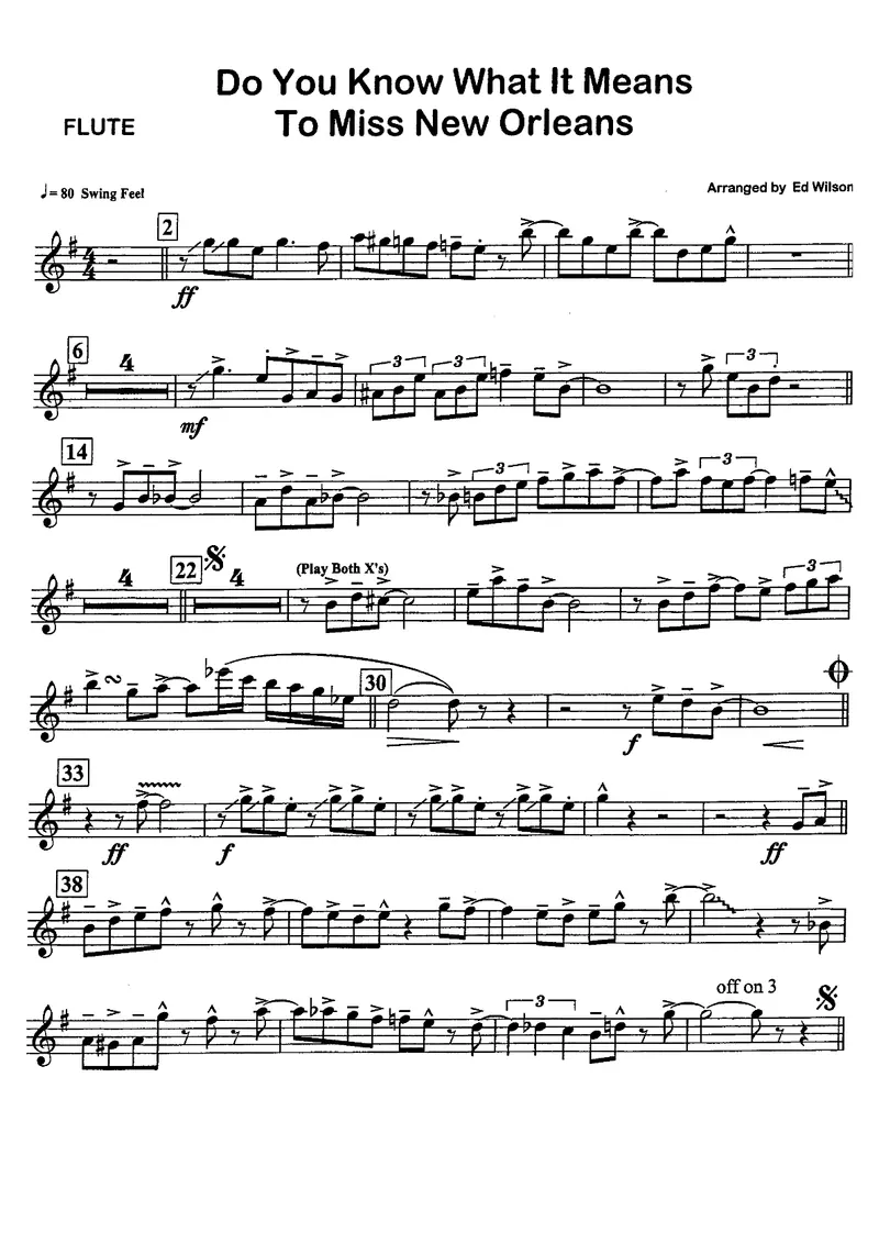 Do You Know What It Means To Miss New Orleans (Ed Wilson) voc. score preview