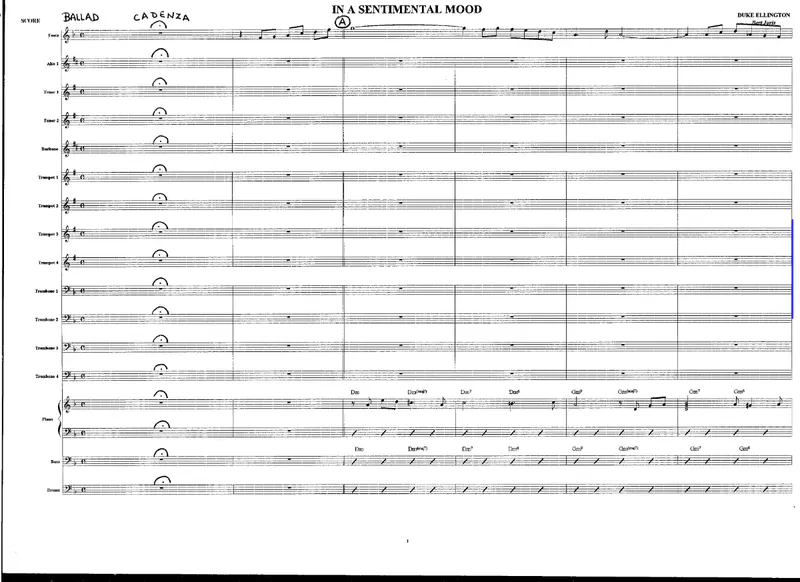 In A Sentimental Mood score preview