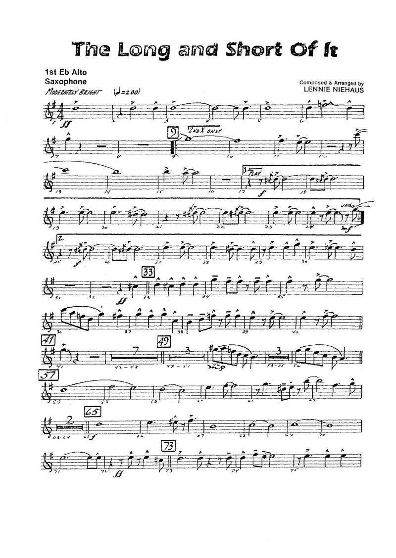 The Long And Short Of It score preview