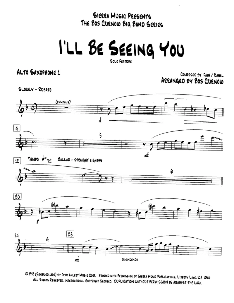 I'll Be Seeing You score preview