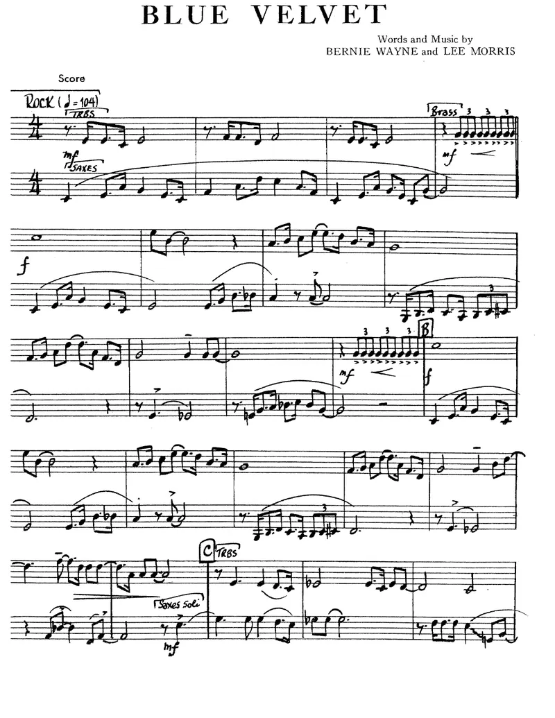Blue Velvet score preview