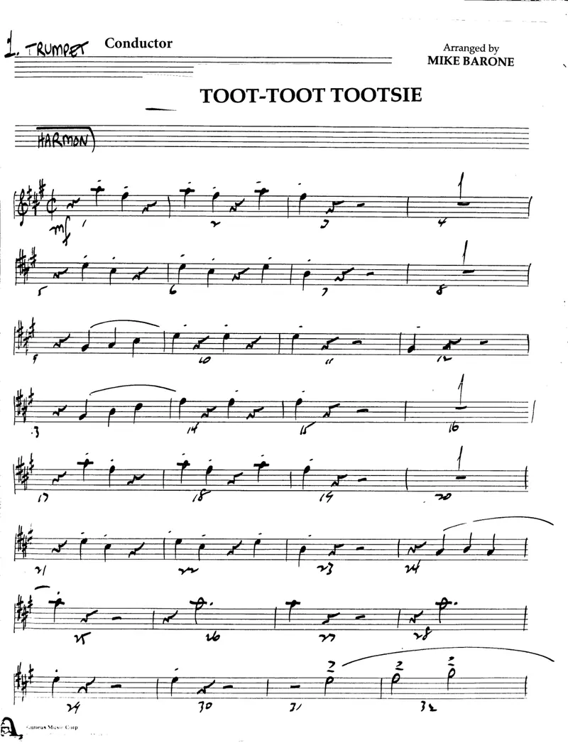 Toot-Toot Tootsie score preview