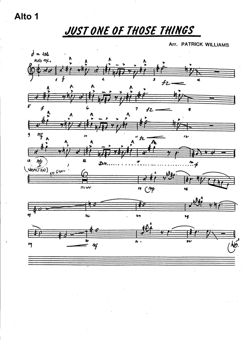 Just One Of Those Things score preview