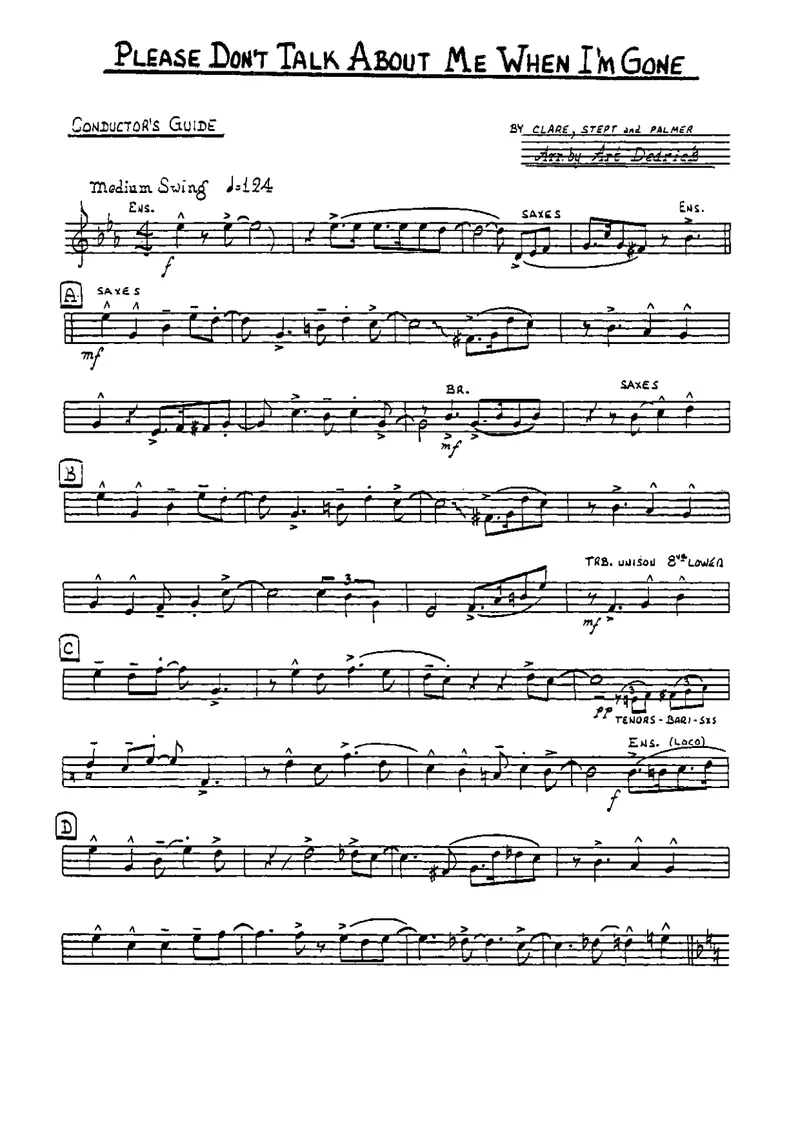 Please Don't Talk About Me score preview