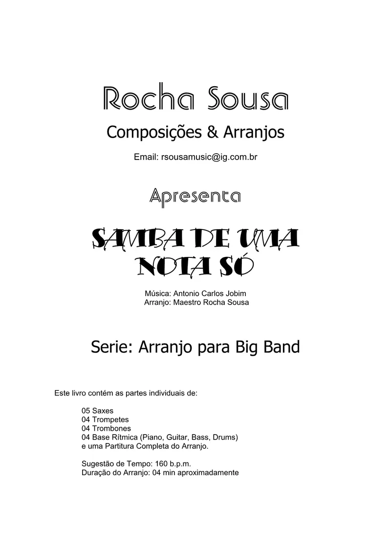 Samba De Uma Nota So score preview