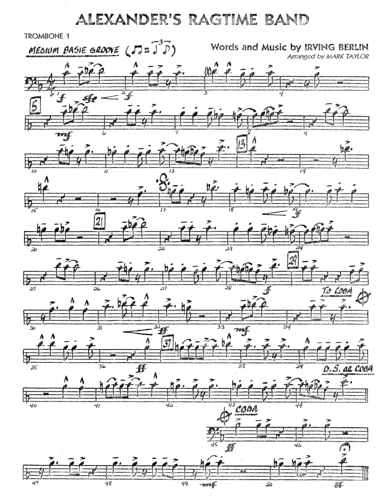 Alexander's Rag Time Band score preview