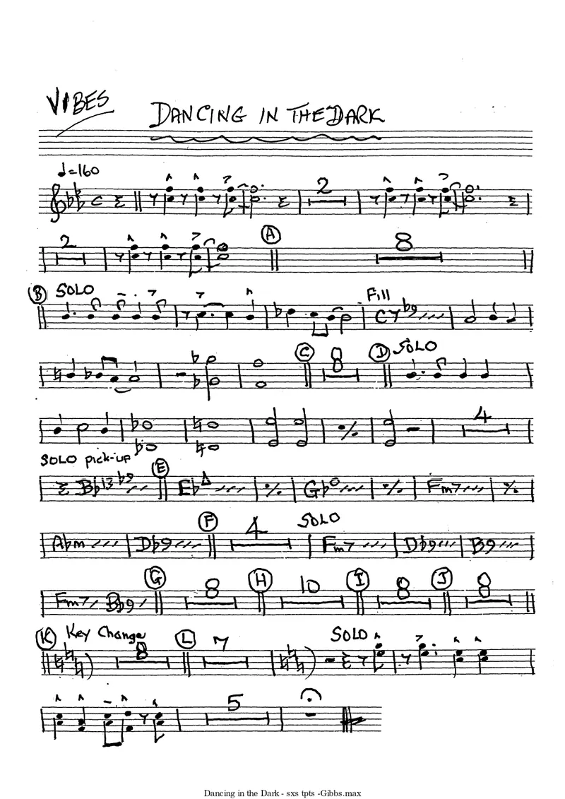 Dancing In The Dark score preview