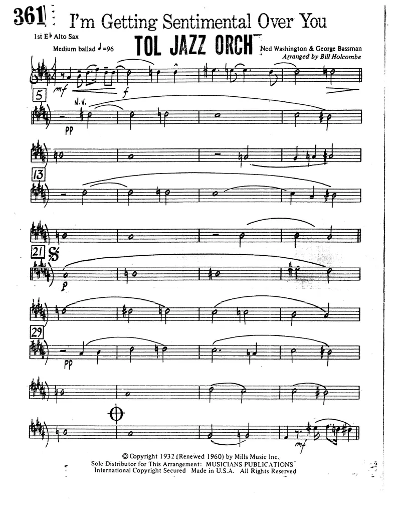 I'M Getting Sentimental Over You score preview